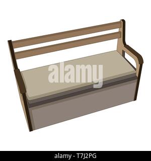 Park bench vector illustration flat city garden icon isolated garden design Stock Vector