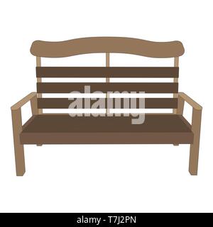 Bench wooden vector park background illustration view isolated garden Stock Vector