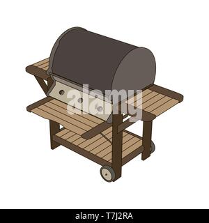 Grill BBQ barbecue vector food meal illustration logo steak icon grilled design party picnic cooking Stock Vector