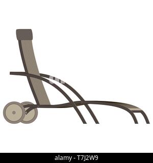 Flat chair recliner vector lounge realistic office metal furniture isolated style Stock Vector