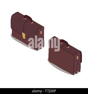 Briefcase isometric icon vector isolated case business brief illustration bag Stock Vector