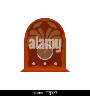Radio retro vector vintage old illustration music media broadcast sound speaker isolated icon Stock Vector