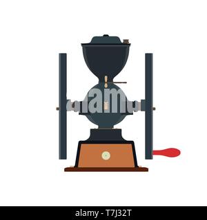 Coffee grinder vector illustration vintage icon cup cafe drink espresso retro set design mill isolated Stock Vector