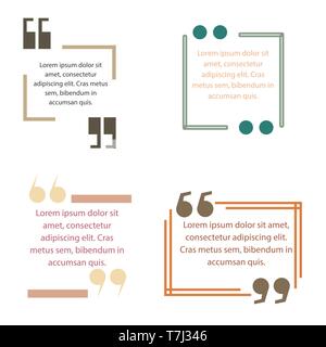 Quote box text template vector block quotation creative design Stock Vector