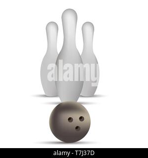 Bowling vector illustration ball game strike pin sport background design Stock Vector