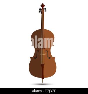 Cello music orchestra background isolated illustration violin vector instrument musical Stock Vector
