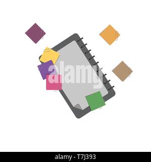 Notebook paper notepad vector note white background isolated flat Stock Vector