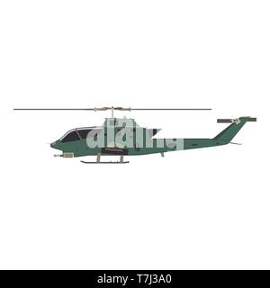 Helicopter military vector war illustration transport army air silhouette vehicle isolated icon Stock Vector