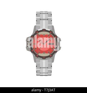 Watch hand vector analog clock illustration time icon design Stock Vector