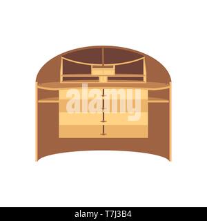 Table vector wooden wood desk background illustration design flat office Stock Vector