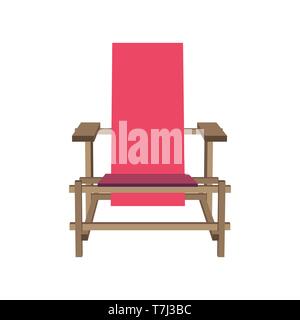 Pink chair furniture vector illustration background cartoon white isolated leg princess realistic Stock Vector