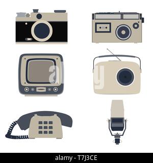 icon retro vector flat communication graphic global business color Stock Vector