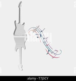 Music background guitar musical acoustic instrument concert sound vector rock vintage Stock Vector
