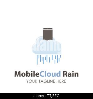 Logo cloud icon mobile design business technology data internet vector sign symbol Stock Vector