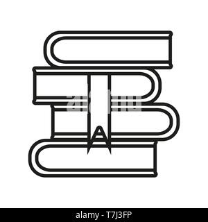 Icon book outline vector education line symbol learning. Illustration textbook thin school paper Stock Vector