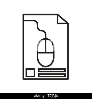Icon line vector outline business web thin. Pictogram technology file computer data. Symbol graphic stroke Stock Vector
