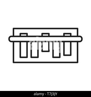 Icon line outline shopping vector commerce delivery shop web. Online box store barcode bag cart price Stock Vector