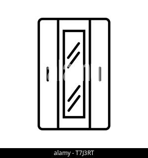 Closet line icon isolated on white background. Outline thin black equipment vector. Stock Vector