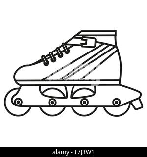 Roller skate line icon isolated on white background. Outline thin activity summer equipment vector. Stock Vector