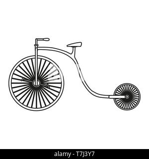Bicycle line icon isolated on white background. Outline thin road outdoor cycle vector. Stock Vector