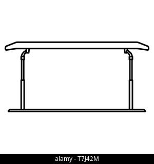 Parallel bars line icon isolated on white background. Outline thin black sport equipment vector. Stock Vector
