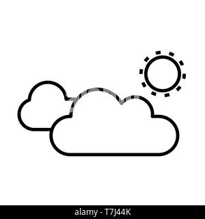 Cloud line icon isolated on white background. Outline thin nature symbol design vector. Stock Vector