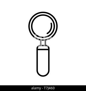 Search line icon isolated on white background. Outline thin flat design vector. Stock Vector