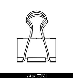 Paper clip line icon isolated on white background. Outline thin simple document tool vector. Stock Vector