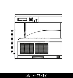 Printer  line icon isolated on white background. Outline thin business equipment technology vector. Stock Vector