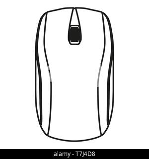 PC mouse line icon isolated on white background. Outline thin digital device equipment vector. Stock Vector