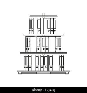 Office folder line icon isolated on white background. Outline thin business office job vector. Stock Vector