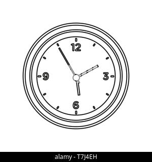 Clock line icon isolated on white background. Outline thin business simple element vector. Stock Vector