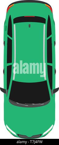 Car top view transportaion concept vector flat icon illustration Stock Vector