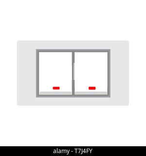 Light switch electrical interior equipment flat sign vector icon Stock Vector