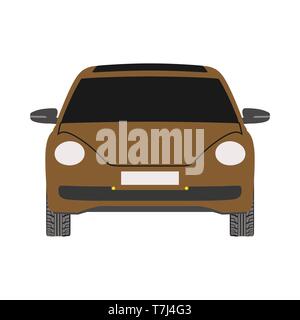 Car front view transportaion style. Flat vector isolated icon Stock Vector