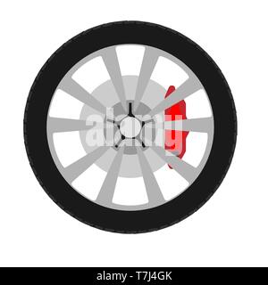 Wheel automobile transport equipment car sign. Flat vector repair icon Stock Vector