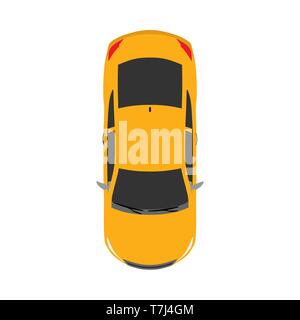 Car top view concept urban automobile flat vector icon isolated on white Stock Vector