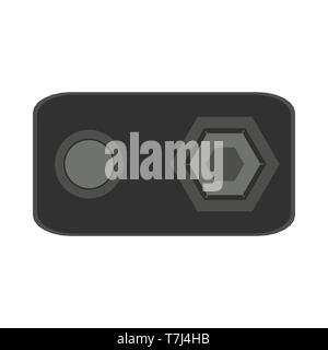 9v battery top view vector flat icon sign isolated on white Stock Vector