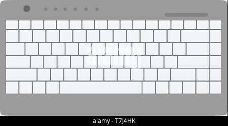 Keyboard top view communication equipment device computer. Flat vector icon Stock Vector