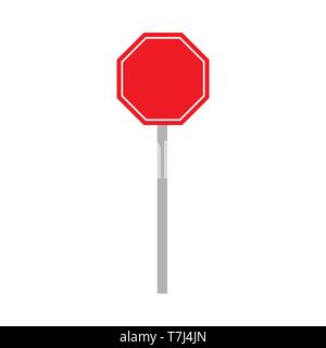 Red road transportation urban sign. Flat vector highway signboard Stock Vector