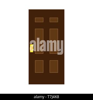 Door exterior decoration security entrance vector flat icon. House doorway Stock Vector