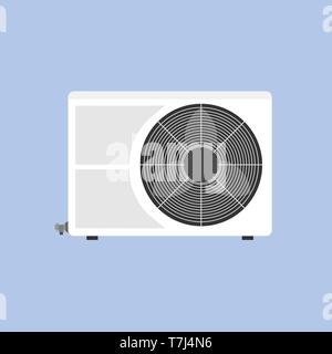 Condition unit technology air vent compressor isolated on white flat icon Stock Vector