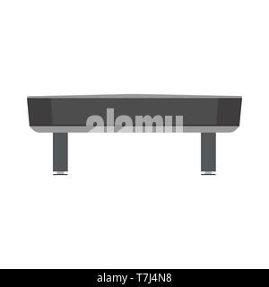 Air hockey table side view competition equipment recreation game. Flat icon vector isolated white Stock Vector
