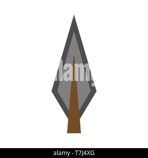 Arowhead bow flat vector shape element archery. Tribal weapon icon retro Stock Vector