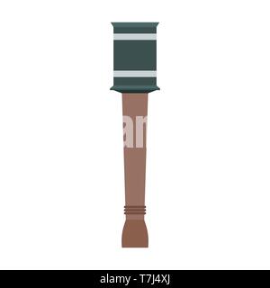 Hand greande flat ammunition silhouette vector isolated white. Weapon military icon grunge Stock Vector