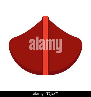 Canoe activity tourism kayak front view vector. Extreme sports transport river adventure icon Stock Vector