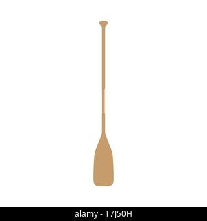 Canoe boat paddle kayak vector art flat icon. Simple wooden silhouette oar rowing isolated Stock Vector