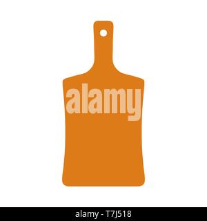 Сhopping board preparation equipment tool slice vector icon. Flat utensil wooden kitchen table top view Stock Vector