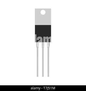 Transistor equipment microprocessor PC micro part. Circuit element chip vector electronic icon industry Stock Vector