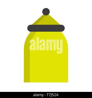 Cookware home symbol cuisine interior. Handle green culinary dishware tool vector flat icon Stock Vector